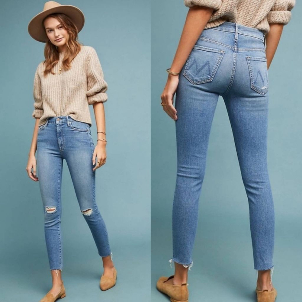 Mother the Looker Ankle Fray Skinny jeans after all these years distressed sz 25